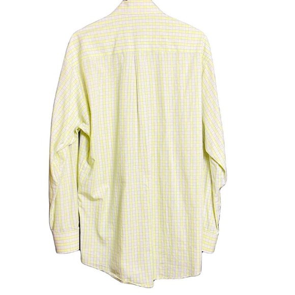 Burberry Men's Light Yellow And White Plaid Button-Up Long Sleeve Shirt Size M - Picture 10 of 10